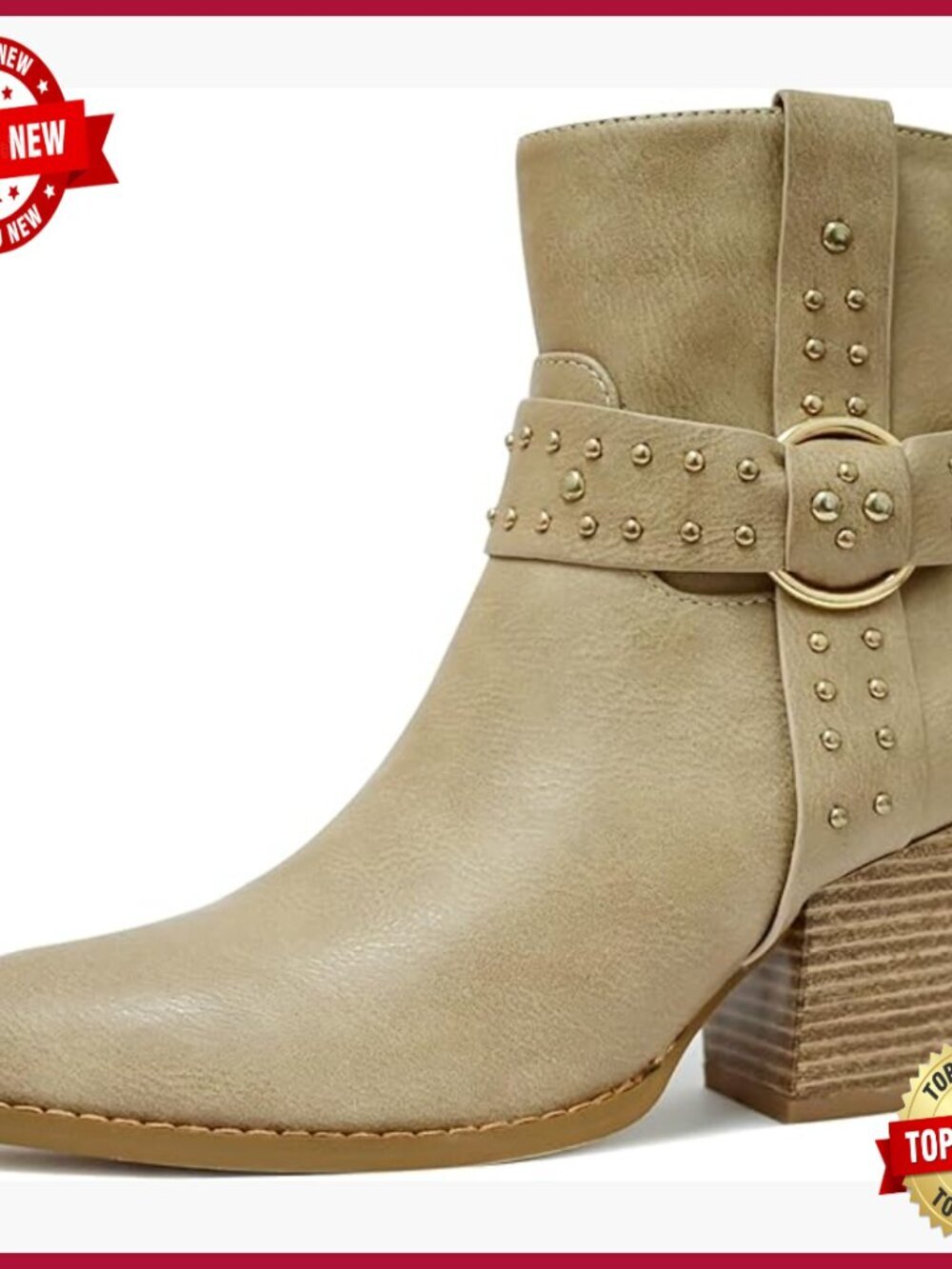 Chunky Stacked Heel Ankle Boots Pointed Toe Chelsea Combat Booties
